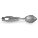 Ice cream scoop resting on a white background.