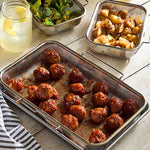 Modular Grill Pans for Outdoor and Indoor Grilling - view of large pan - close-up with smaller pans in background
