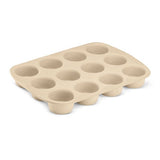 12-Cup Stoneware Muffin Pan on a white background.