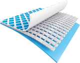 Roll of blue and white grid-patterned material of Intex 8ft x 24in Round Swimming Pool on a white background.