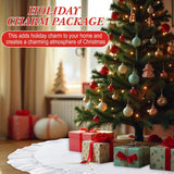 Decorated Christmas tree with ornaments and presents, labeled 'Holiday Charm Package'.