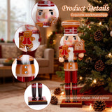 Decorative nutcracker figure with close-up details in a festive setting.