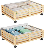 Bamboo storage drawers with clothes - Set of Two.