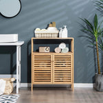 Bamboo Bathroom Storage Cabinet with Shutter Doors