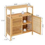 Bamboo Bathroom Storage Cabinet with Shutter Doors