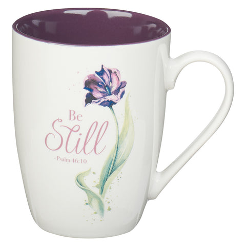 Purple Bloom Ceramic Coffee Mug