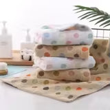 Cotton, Polka Dotted Hand and Face Towels.