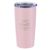 Pink Travel Tumbler with Inscription