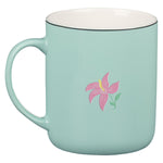 "An Amazing Woman" Teal Ceramic Coffee Mug - Backside View