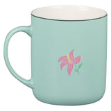 "An Amazing Woman" Teal Ceramic Coffee Mug - Backside View