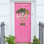 Wooden Welcome Wreath with Lights