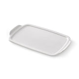 White rectangular Stoneware Serving and Cooking Tray on a white background.