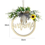 Wooden Welcome Wreath with Lights