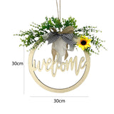 Wooden Welcome Wreath with Lights